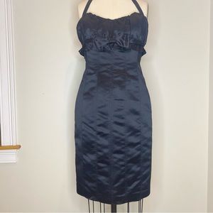 Betsey Johnson Fitted Silk Black Dress Size 8